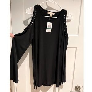 Michael Kors Cold Shoulder Studded Top NWT